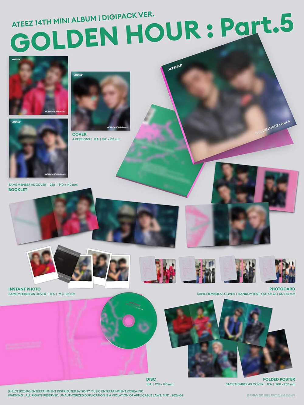 ATEEZ - GOLDEN HOUR : PART.5 (DIGIPACK UNIT VER.) + Soundwave Gift - Image 3