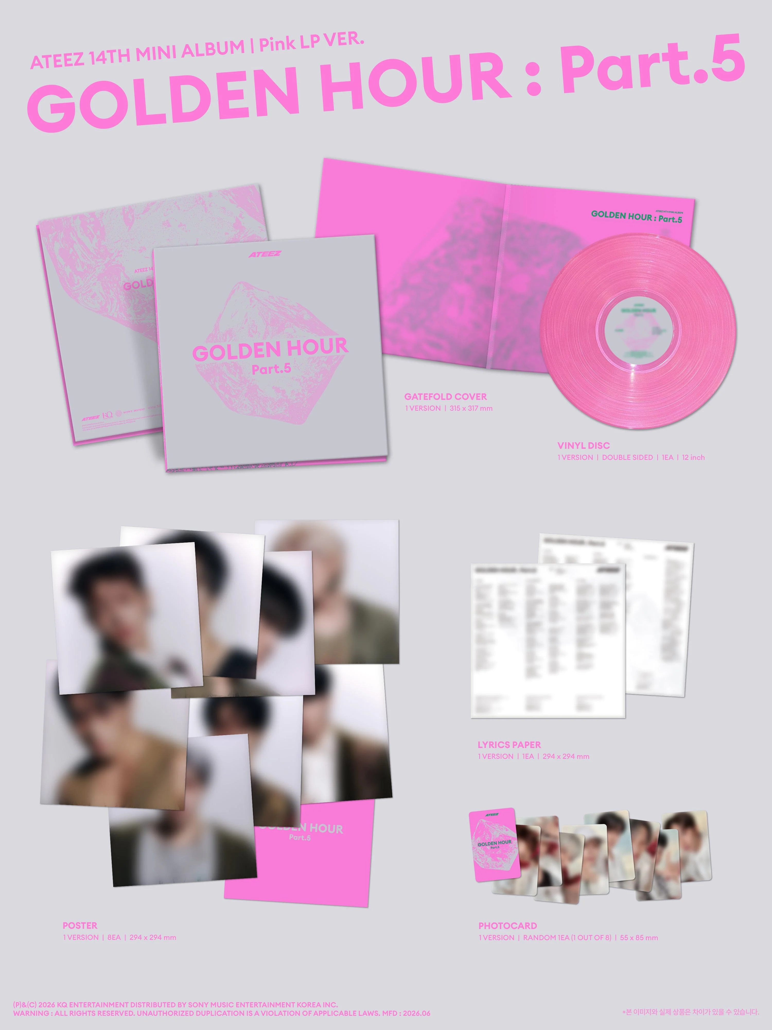 ATEEZ - GOLDEN HOUR : PART.5 (PINK LP VER.) - Image 2