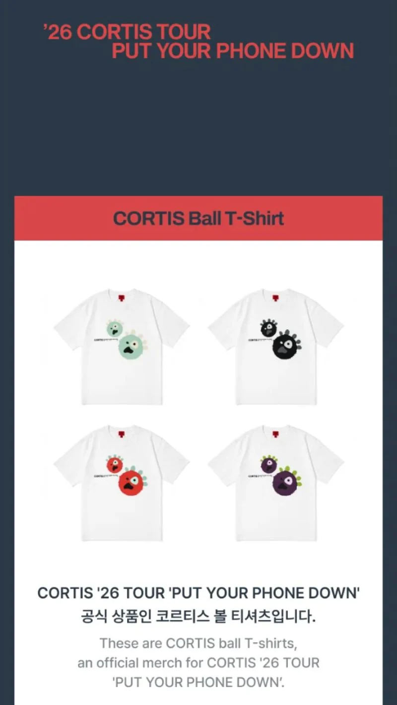 CORTIS - CORTIS BALL T-SHIRT ('26 CORTIS TOUR : PUT YOUR PHONE DOWN MD) - Image 2