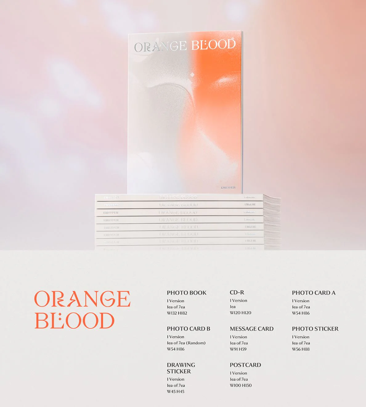ENHYPEN - ORANGE BLOOD (5TH MINI ALBUM) ENGENE VER. + BDM Photocard - Image 2