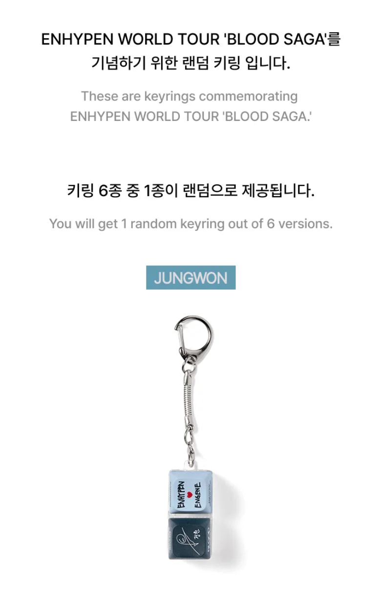 ENHYPEN - RANDOM KEYRING (WORLD TOUR 'BLOOD SAGA' MD) - Image 3