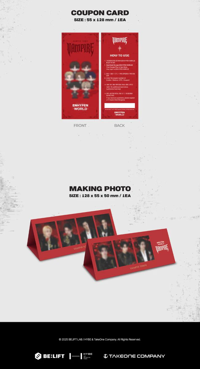 ENHYPEN - WORLD COUPON CARD COLLECTION (VAMPIRE VER.) - Image 4