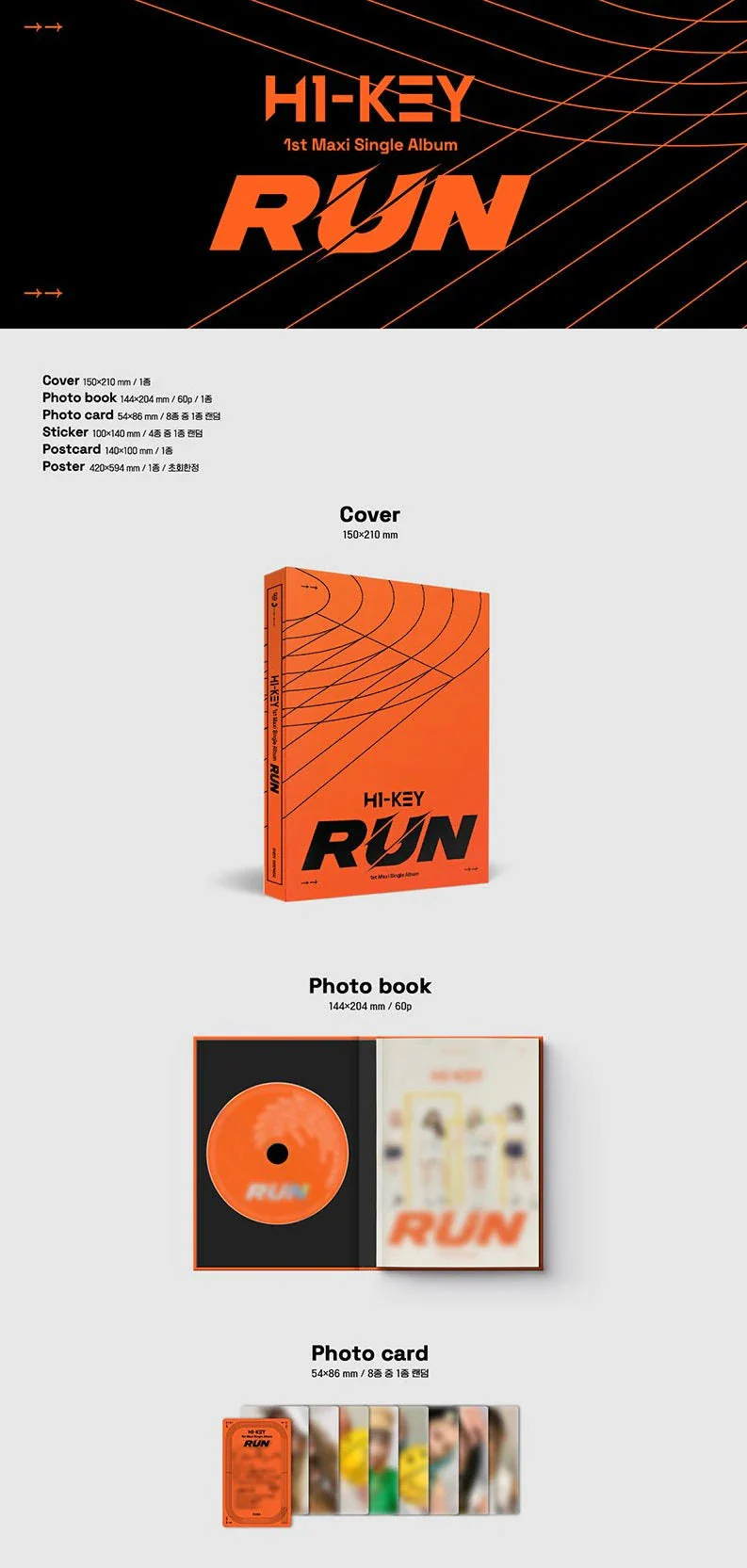 H1-KEY - 1st Maxi Single Album [RUN] - Image 2