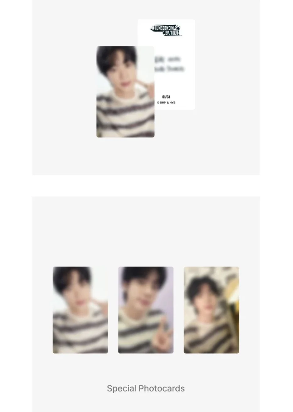 JIN (BTS) - MINI PHOTO CARD SET (RUNSEOKJIN OFFICIAL MD) - Image 5