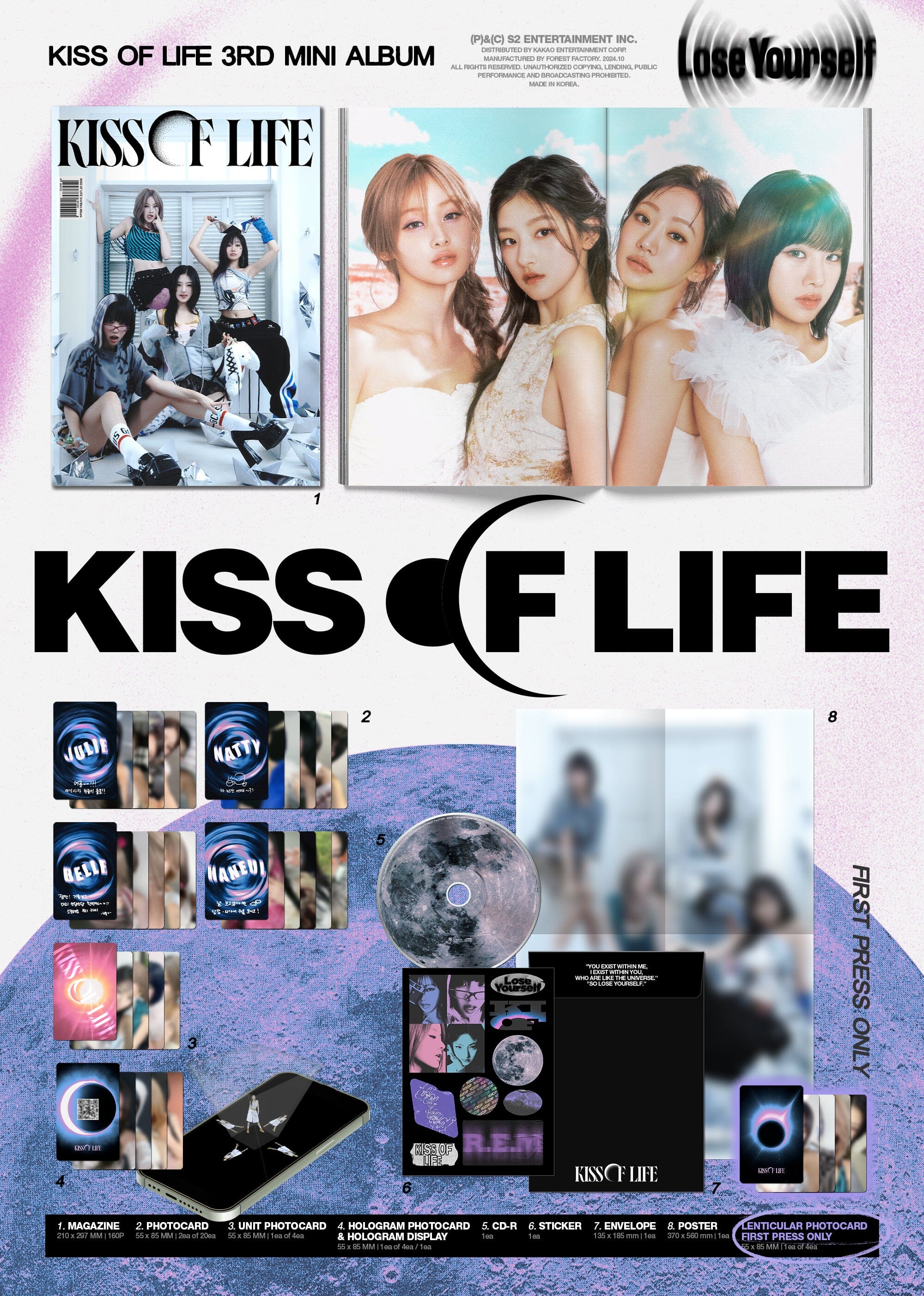 KISS OF LIFE - LOSE YOURSELF (MAGAZINE VER.) + Hello Live Photocard - Image 3