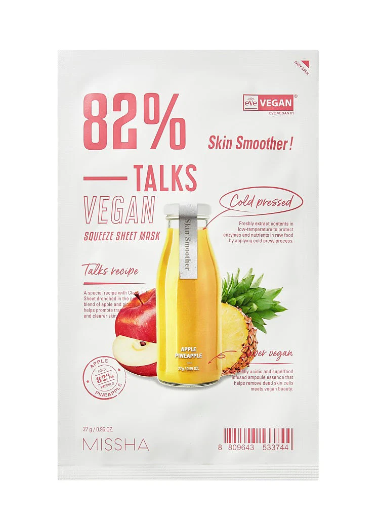 MISSHA - Talks Vegan Squeeze Sheet Mask Skin Smoother
