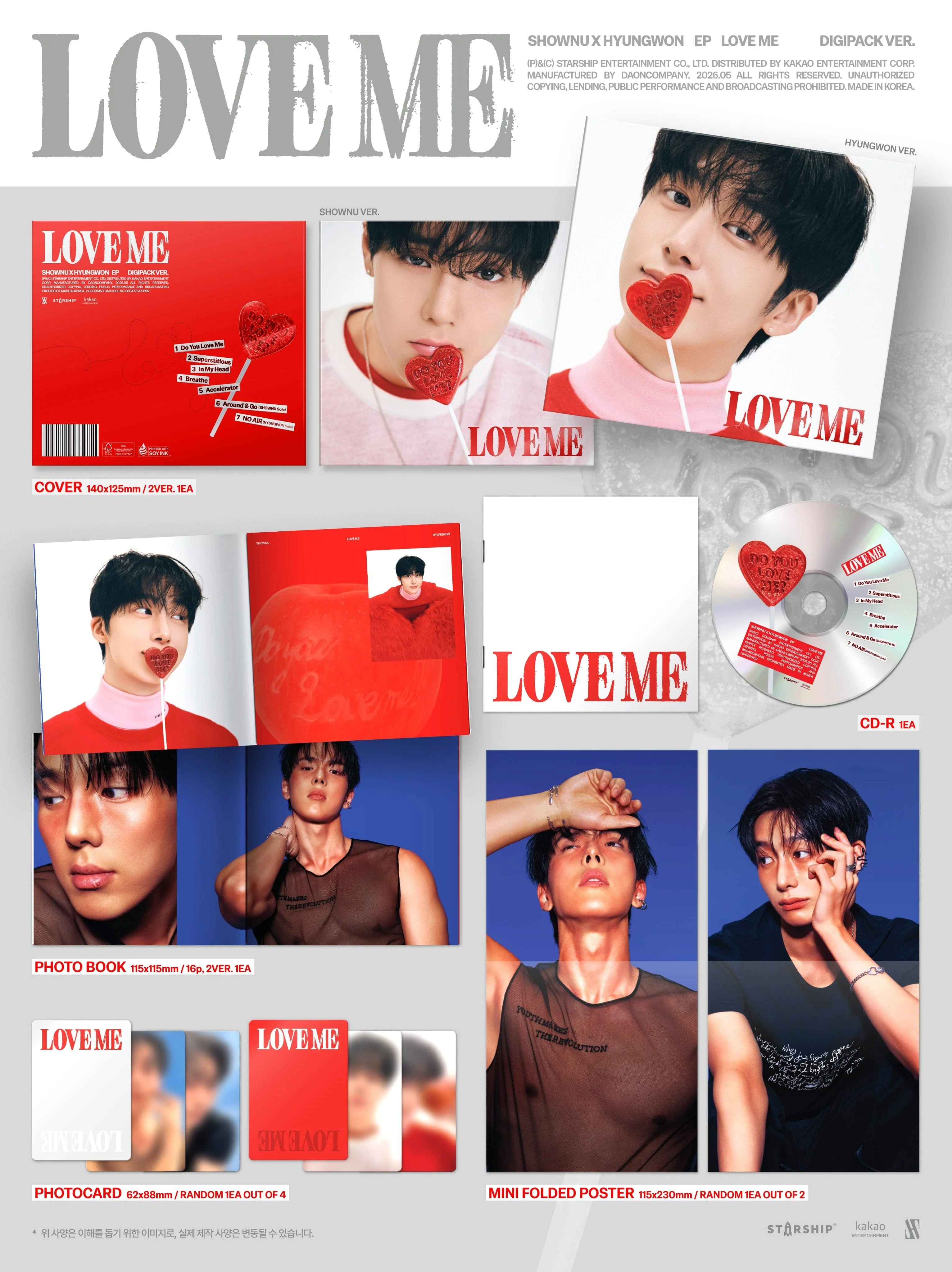 SHOWNU X HYUNGWON (MONSTA X) - LOVE ME (DIGIPACK VER.) - Image 2